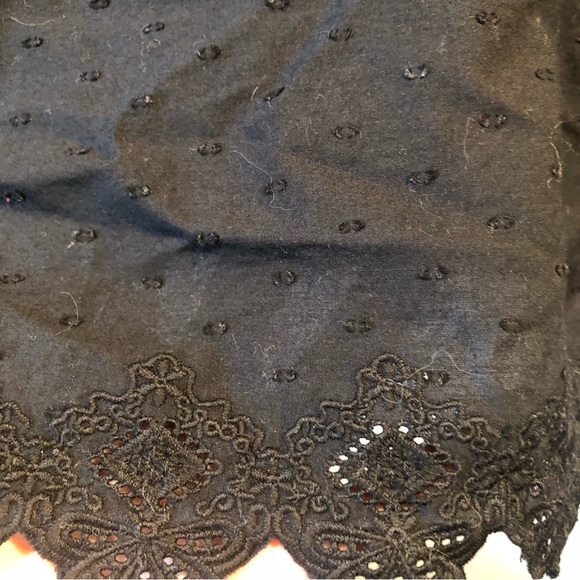 Croft and Barrow cotton Swiss dot and lace edge top with 3/4 sleeve XXL - Picture 7 of 10